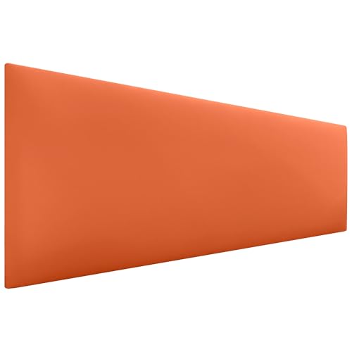 DHOME Kopfteil aus Kunstleder oder Stoff AQUALINE Glattes gepolstertes Kopfteil Luxusbett Kopfteil (Kuntsleder Orange, 160cm (Betten 150/160)) von DHOME