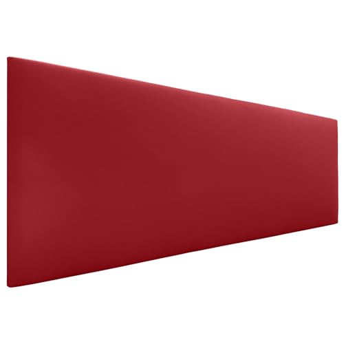 DHOME Kopfteil aus Kunstleder oder Stoff AQUALINE Glattes gepolstertes Kopfteil Luxusbett Kopfteil (Kuntsleder Rot, 160cm (Betten 150/160)) von DHOME