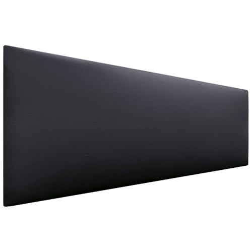 DHOME Kopfteil aus Kunstlederoder Stoff AQUALINE Glatt mit Beinen Kopfteil gepolstert Luxusbett Kopfteil (Kunstleder Schwarz, 145cm (Betten 120/135/140)) von DHOME