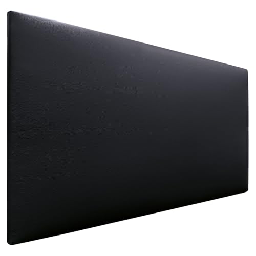 DHOME Kopfteil aus Kunstleder oder Stoff AQUALINE Glattes gepolstertes Kopfteil Luxusbett Kopfteil (Kuntsleder Schwarz, 90cm (Betten 70/80/90)) von DHOME