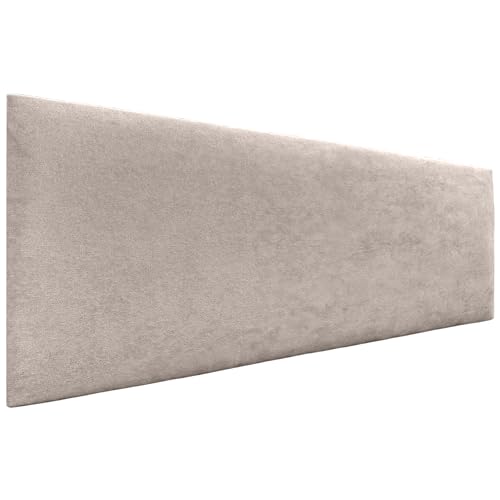 DHOME Kopfteil aus Kunstleder oder Stoff AQUALINE - Glatt Mit Beinen, Gepolstert, Luxusbett (Stoff Beige, 145cm für Betten 120/135/140) von DHOME