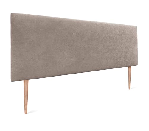 DHOME Kopfteil aus Kunstleder oder Stoff AQUALINE Glattes gepolstertes Kopfteil Luxusbett Kopfteil (Stoff Erde 135cm Mit Füßen (Betten 120/135/140)) von DHOME