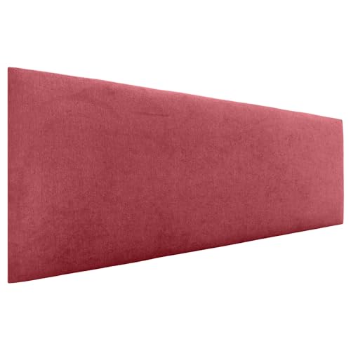 DHOME Kopfteil aus Kunstleder oder Stoff AQUALINE Glattes gepolstertes Kopfteil Luxusbett Kopfteil (Stoff Rot, 145cm (Betten 120/135/140)) von DHOME