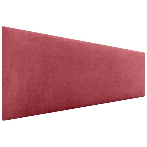 DHOME Kopfteil aus Kunstleder oder Stoff AQUALINE Glattes gepolstertes Kopfteil Luxusbett Kopfteil (Stoff Rot, 150cm (Betten 150/160)) von DHOME