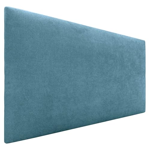 DHOME Kopfteil aus Kunstleder oder Stoff AQUALINE Glattes gepolstertes Kopfteil Luxusbett Kopfteil (Stoff Türkis, 105cm (Betten 80/90/105)) von DHOME