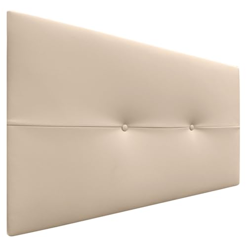 DHOME Kopfteil aus Kunstleder oder Stoff AQUALINE Pro Kopfteil Polsterkopfteil Luxusbett (Kuntsleder Beige, 110cm (Betten 80/90/105)) von DHOME