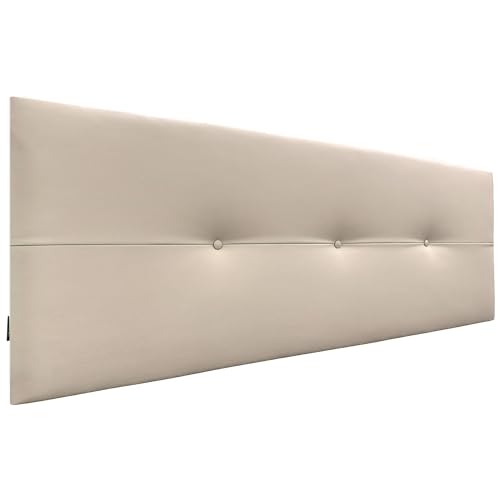 DHOME Kopfteil aus Kunstleder oder Stoff AQUALINE Pro Kopfteil Polsterkopfteil Luxusbett (Kuntsleder Beige, 135cm (Betten 120/135/140)) von DHOME