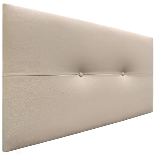 DHOME Kopfteil aus Kunstleder oder Stoff AQUALINE Pro Kopfteil Polsterkopfteil Luxusbett (Kuntsleder Beige, 95cm (Betten 70/80/90)) von DHOME