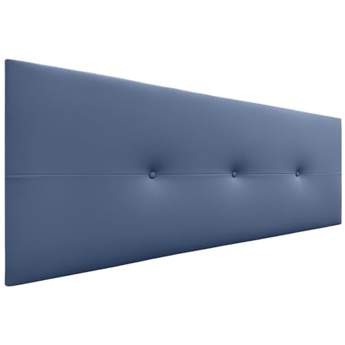 DHOME Kopfteil aus Kunstleder oder Stoff AQUALINE Pro Kopfteil Polsterkopfteil Luxusbett (Kuntsleder Blau, 145cm (Betten 120/135/140)) von DHOME