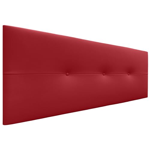 DHOME Kopfteil aus Kunstleder oder Stoff AQUALINE Pro Kopfteil Polsterkopfteil Luxusbett (Kuntsleder Rot, 145cm (Betten 120/135/140)) von DHOME