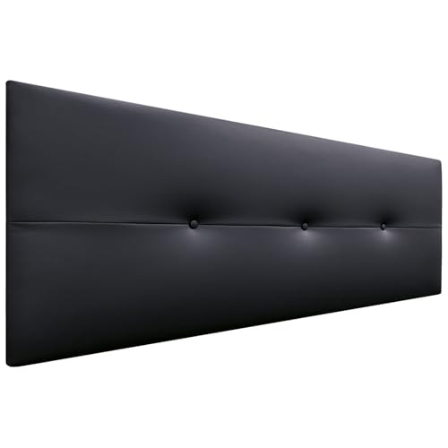 DHOME Kopfteil aus Kunstleder oder Stoff AQUALINE Pro Kopfteil Polsterkopfteil Luxusbett (Kuntsleder Schwarz, 150cm (Betten 150/160)) von DHOME