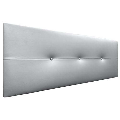 DHOME Kopfteil aus Kunstleder oder Stoff AQUALINE Pro Kopfteil Polsterkopfteil Luxusbett (Kuntsleder Silber, 135cm (Betten 120/135/140)) von DHOME