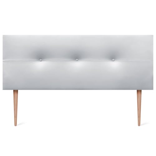 DHOME Kopfteil aus Kunstleder oder Stoff AQUALINE Pro Kopfteil Polsterkopfteil Luxusbett (Kuntsleder Weiß, 160x105cm Mit Füßen (Betten 150/160)) von DHOME