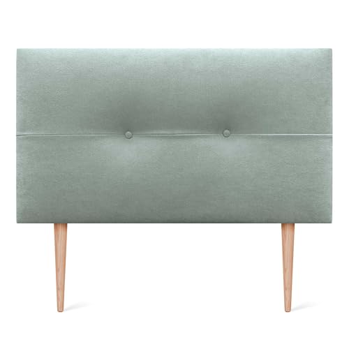 DHOME Kopfteil aus Kunstleder oder Stoff AQUALINE Pro Kopfteil Polsterkopfteil Luxusbett (Stoff Aquamarin, 105x105cm Mit Füßen (Betten 80/90/105)) von DHOME