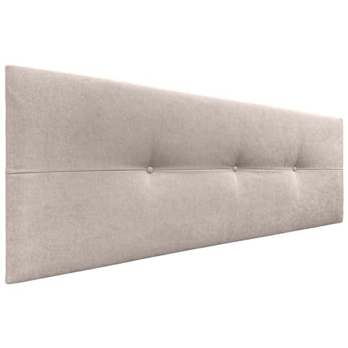 DHOME Kopfteil aus Kunstleder oder Stoff AQUALINE Pro Kopfteil Polsterkopfteil Luxusbett (Stoff Beige, 135cm (Betten 120/135/140)) von DHOME