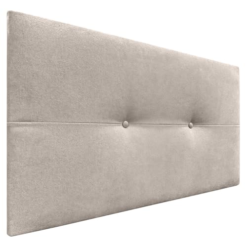 DHOME Kopfteil aus Kunstleder oder Stoff AQUALINE Pro Kopfteil Polsterkopfteil Luxusbett (Stoff Beige, 90cm (Betten 70/80/90)) von DHOME