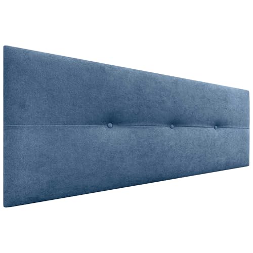 DHOME Kopfteil aus Kunstleder oder Stoff AQUALINE Pro Kopfteil Polsterkopfteil Luxusbett (Stoff Blau, 160cm (Betten 150/160)) von DHOME