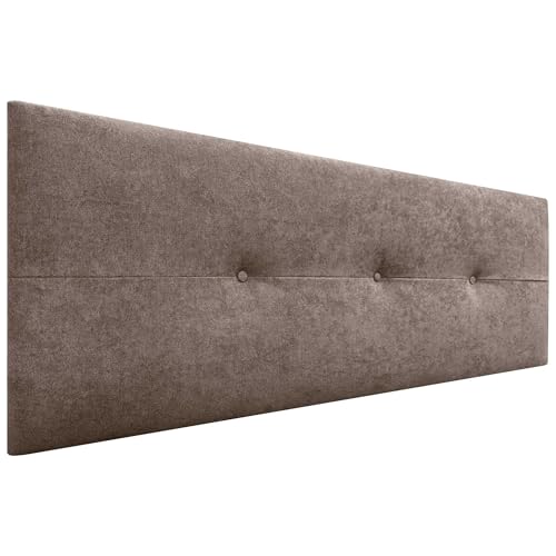 DHOME Kopfteil aus Kunstleder oder Stoff AQUALINE Pro Kopfteil Polsterkopfteil Luxusbett (Stoff Braun, 145cm (Betten 120/135/140)) von DHOME