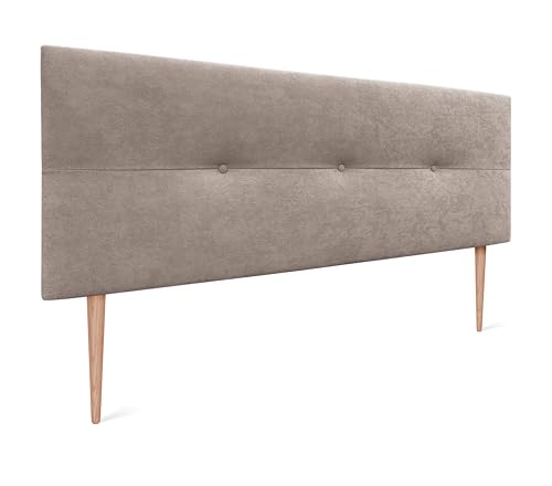 DHOME Kopfteil aus Kunstleder oder Stoff AQUALINE Pro Kopfteil Polsterkopfteil Luxusbett (Stoff Erde, 150x105cm Mit Füßen (Betten 150/160)) von DHOME