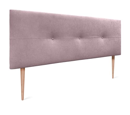 DHOME Kopfteil aus Kunstleder oder Stoff AQUALINE Pro Kopfteil Polsterkopfteil Luxusbett (Stoff Lachs, 160x105cm Mit Füßen (Betten 150/160)) von DHOME