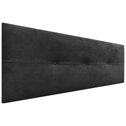 DHOME Kopfteil aus Kunstleder oder Stoff AQUALINE Pro Kopfteil Polsterkopfteil Luxusbett (Stoff Schwarz, 135cm (Betten 120/135/140)) von DHOME