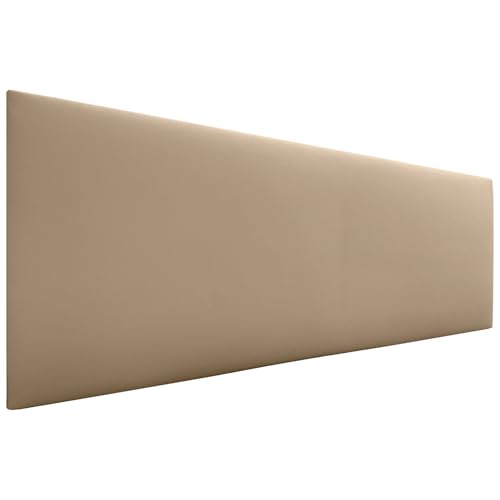 DHOME Kopfteil aus Kunstleder oder Stoff AQUALINE - Glatt Mit Beinen, Gepolstert, Luxusbett (Kunstleder Hellbraun, 160cm für Betten 150/160) von DHOME