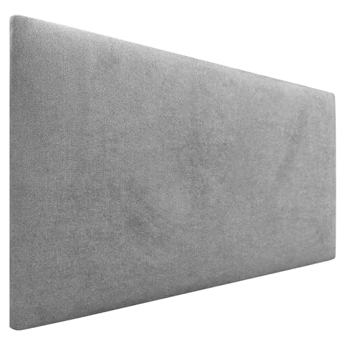 DHOME Kopfteil aus Kunstlederoder Stoff AQUALINE Glatt mit Beinen Kopfteil gepolstert Luxusbett Kopfteil (Stoff Grau, 105cm (Betten 80/90/105)) von DHOME