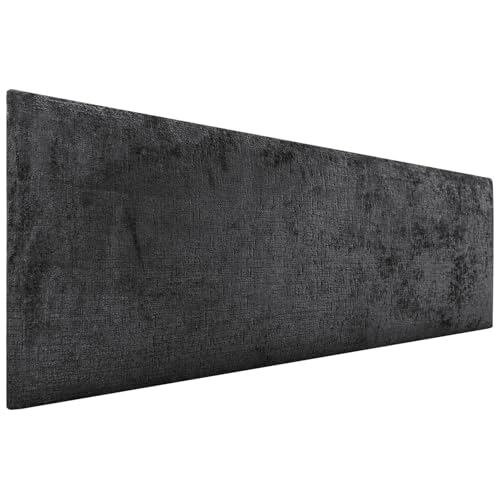 DHOME Kopfteil aus Premium-Ökowolle, schlicht, gepolstertes Kopfteil für Winterluxus-Schlafzimmer (Schwarz, 160cm) von DHOME