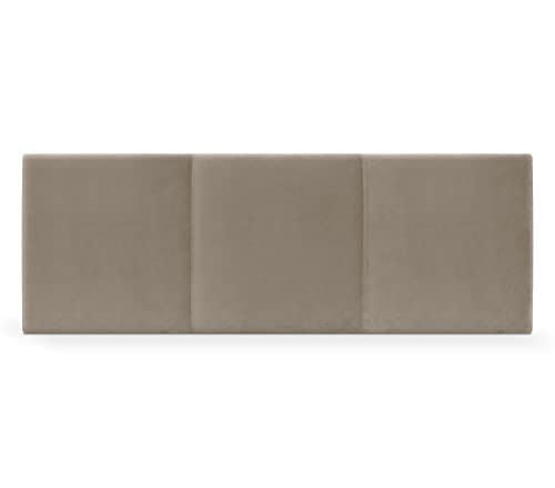 DHOME Kopfteil aus Samt HIGH End Modern Modernes glattes modulares Design Anspruchsvolles gepolstertes Kopfteil Bett Luxus Schlafzimmer gepolstertes (Samt Beige, 135x50cm (120/135)) von DHOME