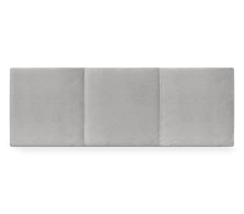 DHOME Kopfteil aus Samt HIGH End Modern Modernes glattes modulares Design Anspruchsvolles gepolstertes Kopfteil Bett Luxus Schlafzimmer gepolstertes (Samt Hellgrau, 135x50cm (120/135)) von DHOME