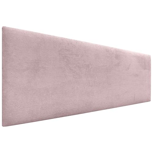 DHOME Kopfteil in unifarbenem Cord, hohe Qualität, modernes gepolstertes Kopfteil, Luxus-Bett, gepolstertes Schlafzimmer (Altrosa, 135 cm) von DHOME