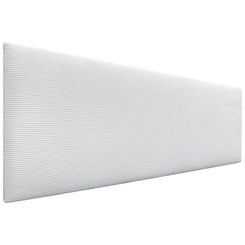 DHOME Kopfteil in unifarbenem Cord, hohe Qualität, modernes gepolstertes Kopfteil, Luxus-Bett, gepolstertes Schlafzimmer (Weiß, 145 cm) von DHOME