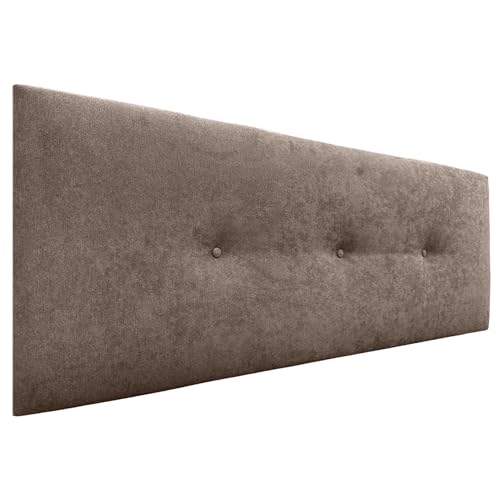 DHOME Kopfteil mit Knöpfen Hochwertig gepolstertes Kunstleder oder Acualinstoff Neue FARBREIHE Luxuriöses Bett Kopfteil Schlafzimmer Polsterung (Stoff Braun, 160x50cm (Betten 150/160)) von DHOME