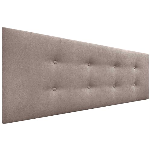 DHOME Kunstleder oder Stoff Kopfteil AQUALINE Pro mit 2 Reihen von Knöpfen gepolstertes Kopfteil Luxus Bett (135cm (Betten 120/135/140), Stoff Erde) von DHOME