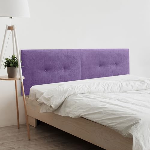 DHOME Kunstleder oder Stoff Kopfteil Acualine Pro DUAL geteilt in 2 Teile High-End gepolstertes Kopfteil gepolstertes Kopfteil (Stoff Lila, 210cm Dual (Betten 200)) von DHOME