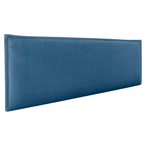 DHOME Plain Natural Leinen Kopfteil mit Einfassung gepolstertes Kopfteil Bett Modernes Schlafzimmer TOP Trending (Marineblau, 135cm (Betten 120/135/140)) von DHOME