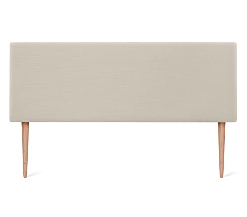 DHOME Plain Natural Leinen Kopfteil mit Füßen gepolstertes Kopfteil Bett Modernes Schlafzimmer TOP Trending (Beige, 160x105cm Mit Füßen (Betten 150/160)) von DHOME