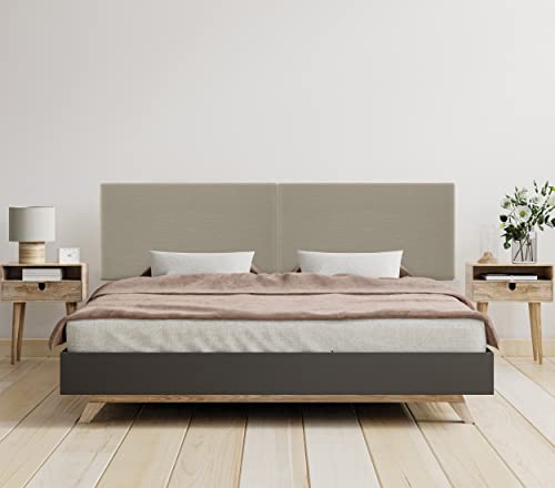 DHOME Plain Natural Linen Headboard gepolstertes Bett Kopfteil Modernes Schlafzimmer TOP Trending (Erde, 180cm Dual (Betten 180/190)) von DHOME