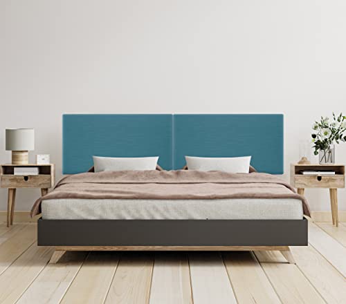 DHOME Plain Natural Linen Headboard gepolstertes Bett Kopfteil Modernes Schlafzimmer TOP Trending (Türkis, 210cm Dual (Betten 200)) von DHOME