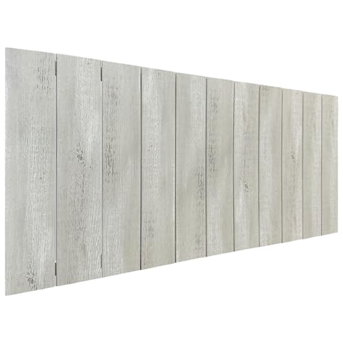 DHOME Recyceltes Holz Kopfteil MDF Paletten Stil Vertikale Palette Bed Pallets Beschläge inklusive (110cm, Weißes Holz) von DHOME