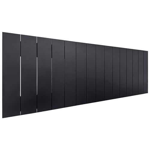 DHOME Recyceltes Holz Kopfteil MDF Paletten Stil Vertikale Palette Bed Pallets Beschläge inklusive (145cm, Massiv schwarz) von DHOME