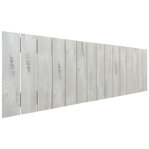 DHOME Recyceltes Holz Kopfteil MDF Paletten Stil Vertikale Palette Bed Pallets Beschläge inklusive (150cm, Arktis) von DHOME