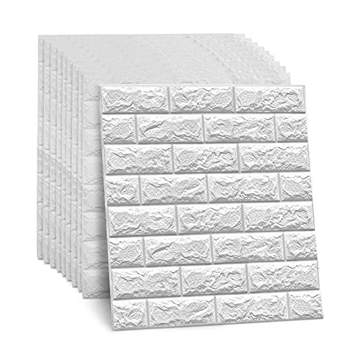 DHOUTDOORS 10 Stk 3D Wandpaneele Selbstklebend Steinoptik Wandtapete Ziegel Tapete Steintapete Weiß Klebetapete Wasserdicht Wandaufkleber Ziegelstein für Küche Schlafzimmer Badezimmer 60 x 60 cm DHOUTDOORS 10 Stk 3D Wandpaneele Selbstklebend Steinoptik Wandtapete Ziegel Tapete Steintapete Weiß Klebetapete Wasserdicht Wandaufkleber Ziegelstein für Küche Schlafzimmer Badezimmer 60 x 60 cm von DHOUTDOORS