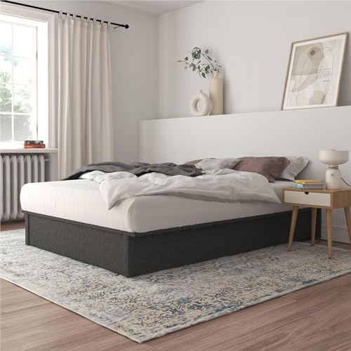 DHP Maven Plattformbett mit gepolstertem Leinen und Holzlattenstütze, Queen-Size-Größe, Grau DHP Maven Plattformbett mit gepolstertem Leinen und Holzlattenstütze, Queen-Size-Größe, Grau von DHP Furniture