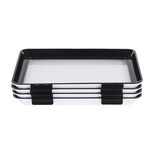 Aufschnittbox Konservierungsschale, 4 Stücken Tablett mit Elastischen Film Schnalle Dichtung Aufschnittbox Fresh Vorratsbehälter Set, Aufschnittboxen für Kühlschrank von DHQCQL