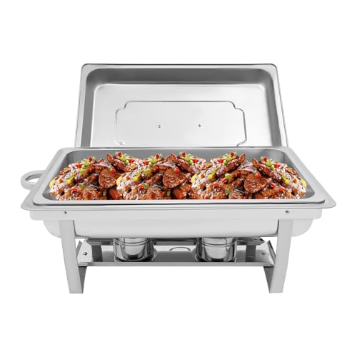Buffetwärmer, 9L Edelstahl Warmhaltebehälter mit Deckel und Tablett, Essen Warmhalten Behälter, Speisenwärmer für Catering Buffet und Party Buffetwärmer, 9L Edelstahl Warmhaltebehälter mit Deckel und Tablett, Essen Warmhalten Behälter, Speisenwärmer für Catering Buffet und Party von DHQCQL