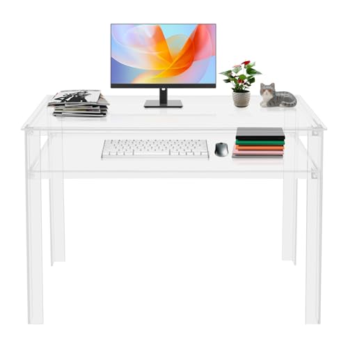 DHQCQL Acryl Schreibtisch, 2 Ebenen Konsolentisch, 50 * 100 * 75 cm Moderner Schreibtisch, Computertisch für Wohnzimmer Schlafzimmer DHQCQL Acryl Schreibtisch, 2 Ebenen Konsolentisch, 50 * 100 * 75 cm Moderner Schreibtisch, Computertisch für Wohnzimmer Schlafzimmer von DHQCQL