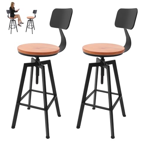DHQCQL Barstuhl, Barhocker 2er Set, Barhocker Höhenverstellbar mit Rückenlehne, Ergonomische Barhockers für Esszimmer Heimbar Kücheninsel, BIS 100kg DHQCQL Barstuhl, Barhocker 2er Set, Barhocker Höhenverstellbar mit Rückenlehne, Ergonomische Barhockers für Esszimmer Heimbar Kücheninsel, BIS 100kg von DHQCQL
