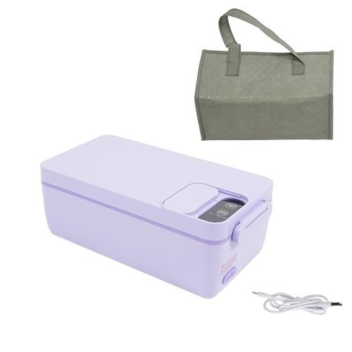 DHQCQL Lunchbox Elektrisch, Beheizbare Brotdose mit Lsolierter, 40W Heatsbox mit LED-Display, 1L Einstellbare Heizzeit Thermo Lunchbox für LKW Familie Camping, 23 * 12,5 * 9,5cm (Lila) von DHQCQL