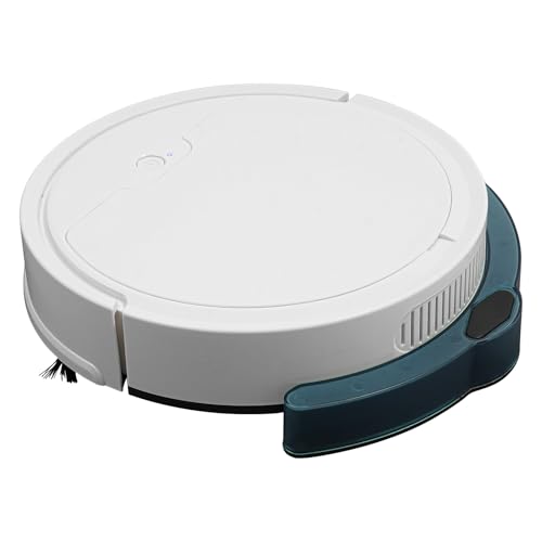 DHQCQL Saugroboter Roboterstaubsauger, Saugroboter mit Wischfunktion 3 in 1, 1100Pa Staubsaugerroboter mit 2 Arten Reinigungsmodus für Tierhaare, Teppich, Hartboden (Weiß) von DHQCQL